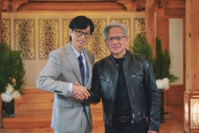 Jensen Huang and Yu Jae-seok (Photo=Getty Images Korea)